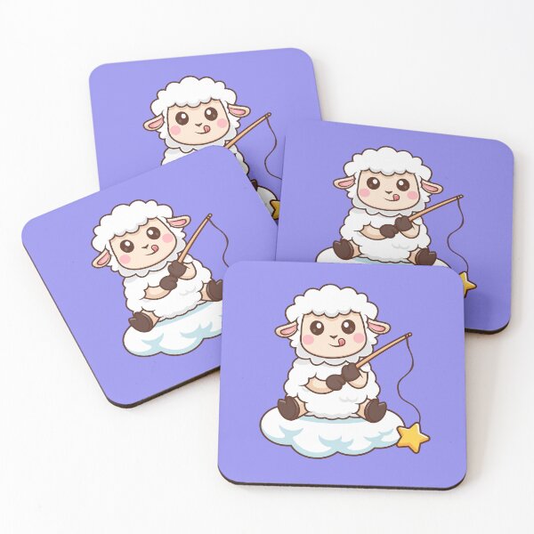 Item preview, Starry Catch: Cute Sheep Fishing for Stars in Clouds designed and sold by hjian8219.