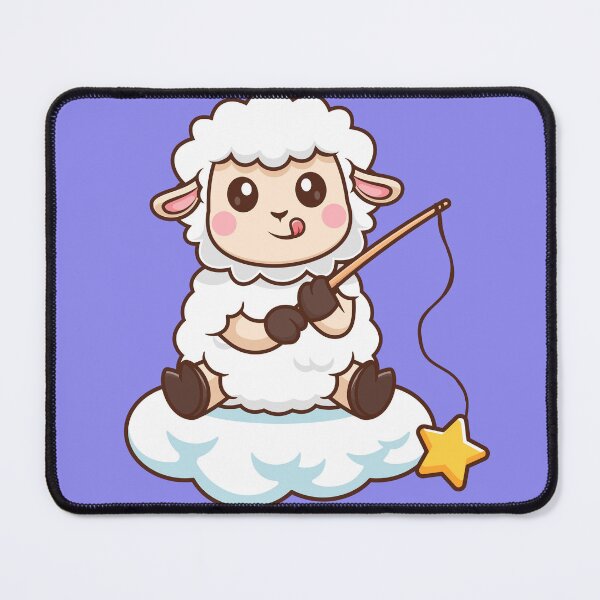 Item preview, Starry Catch: Cute Sheep Fishing for Stars in Clouds designed and sold by hjian8219.