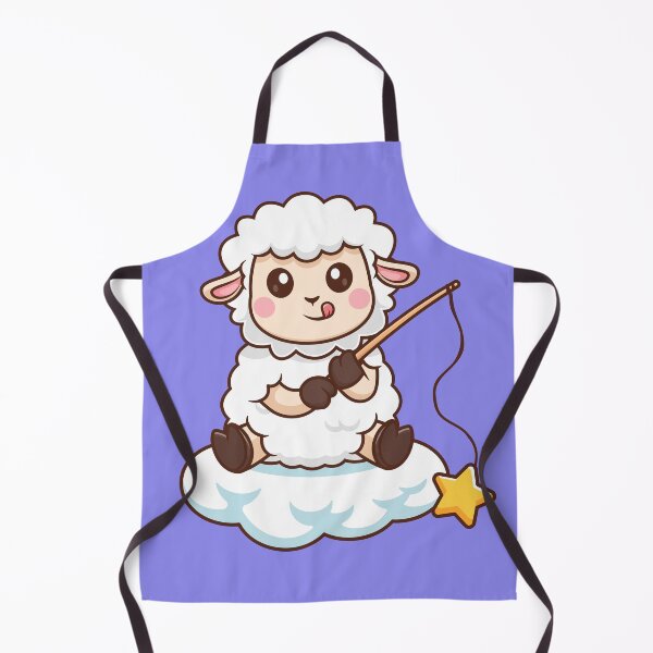 Item preview, Starry Catch: Cute Sheep Fishing for Stars in Clouds designed and sold by hjian8219.