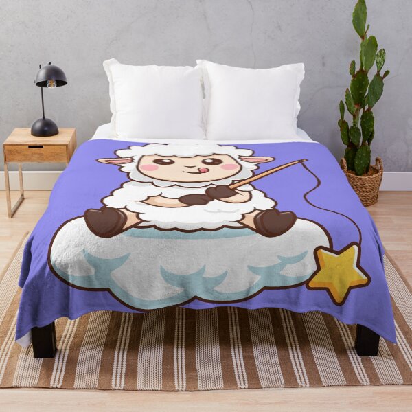 Item preview, Starry Catch: Cute Sheep Fishing for Stars in Clouds designed and sold by hjian8219.