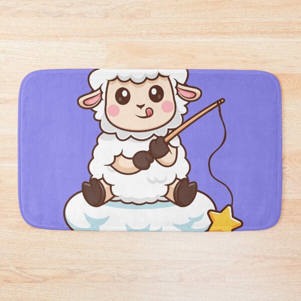 Item preview, Starry Catch: Cute Sheep Fishing for Stars in Clouds designed and sold by hjian8219.