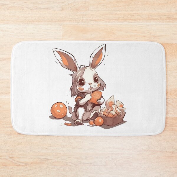 Item preview, Cute Cartoon Bunny eating chocolate designed and sold by PCGDrawing.