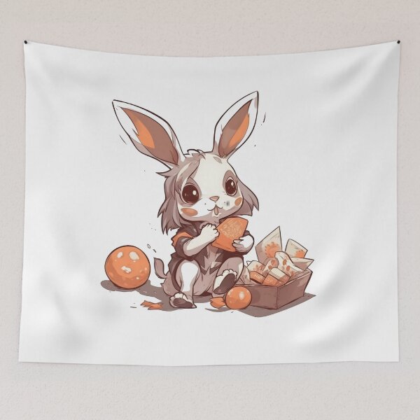 Item preview, Lindo conejito de dibujos animados comiendo chocolate designed and sold by PCGDrawing.