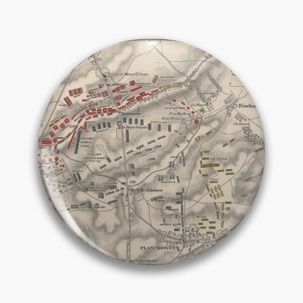 Item preview, Napoleonic Wars - Battle of Waterloo - Vintage Battle Map designed and sold by TheHappyK.