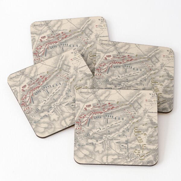 Item preview, Napoleonic Wars - Battle of Waterloo - Vintage Battle Map designed and sold by TheHappyK.