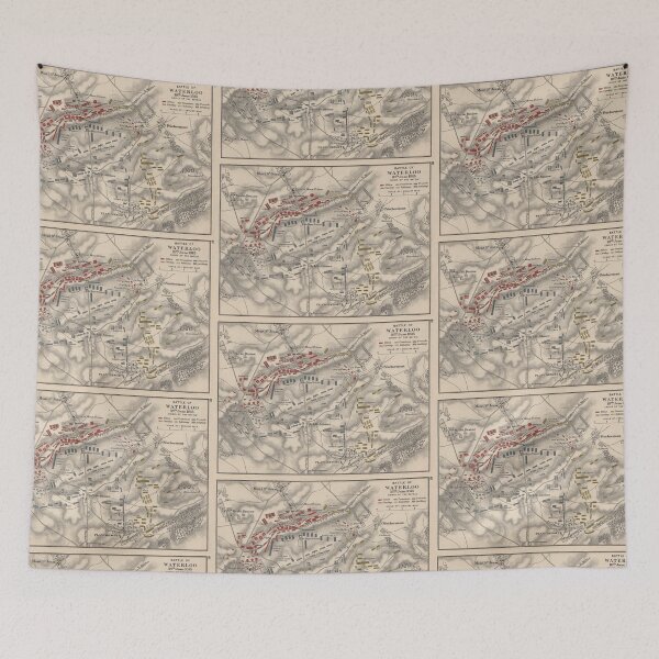 Item preview, Napoleonic Wars - Battle of Waterloo - Vintage Battle Map designed and sold by TheHappyK.