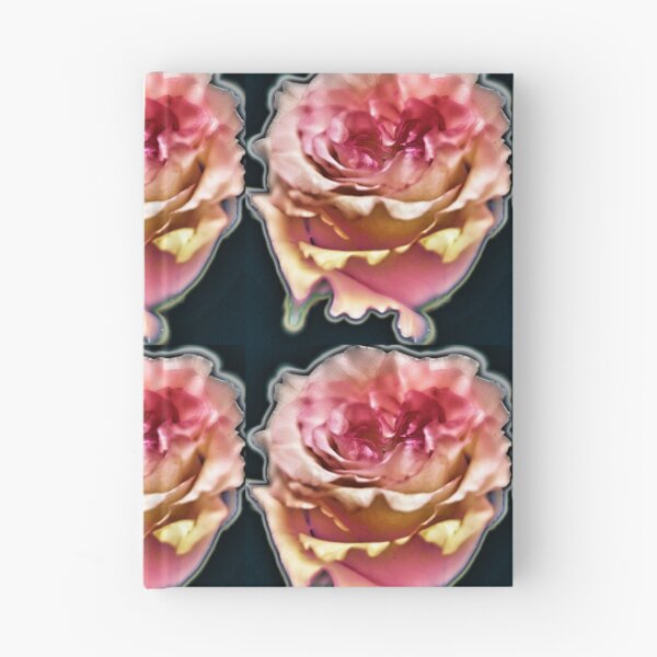 Item preview, pink gold rose with aura light border isolated on a black background designed and sold by pipikijung.
