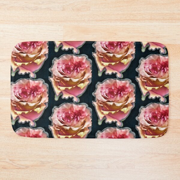 Item preview, pink gold rose with aura light border isolated on a black background designed and sold by pipikijung.