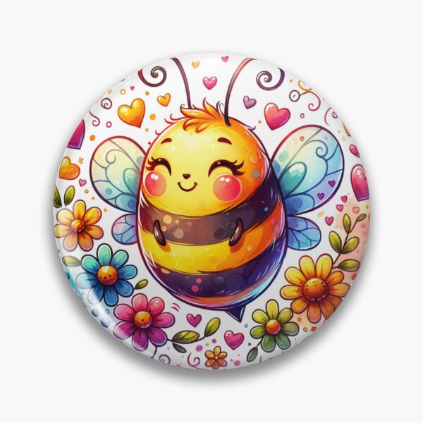 Item preview, Happy Honey Bee with Flowers and Hearts designed and sold by PassionforLove.