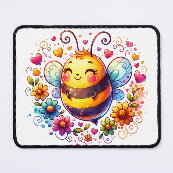 Item preview, Happy Honey Bee with Flowers and Hearts designed and sold by PassionforLove.