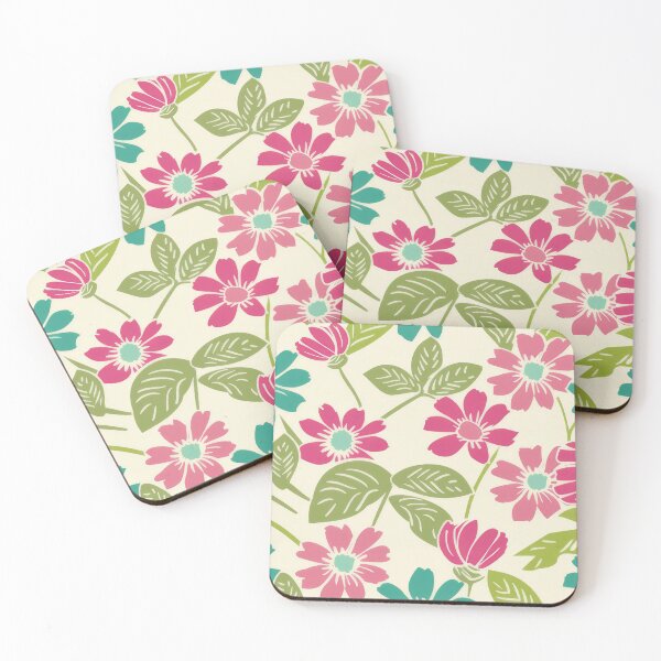 Item preview, Fresh simple pink & green flower pattern design designed and sold by PrettyPinkSkies.