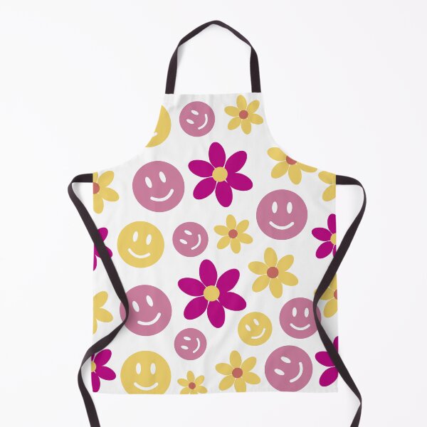 Item preview, Hand drawn flat design flowers and smiling faces illustration. Floral pattern design designed and sold by Denisse diseno.