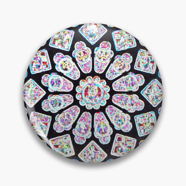 Item preview, Abstract Pastels on Black Lace Round Stained Glass Window Design designed and sold by kattakitty.