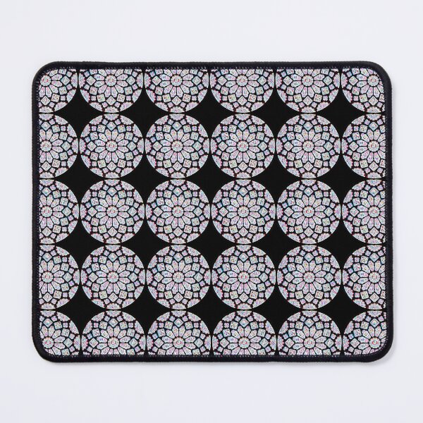 Item preview, Abstract Pastels on Black Lace Round Stained Glass Window Design designed and sold by kattakitty.