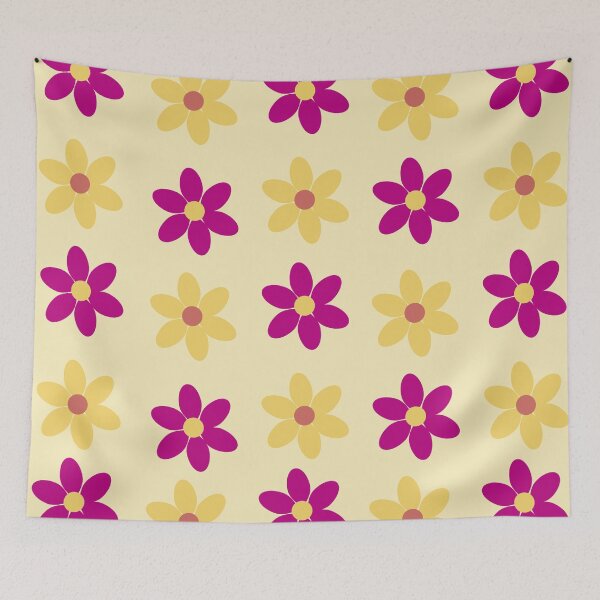 Item preview, Background with colorful flowers. Pink and yellow spring flowers pattern designed and sold by Denisse diseno.