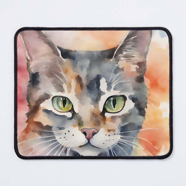 Item preview, white cat watercolor designed and sold by L Samos.
