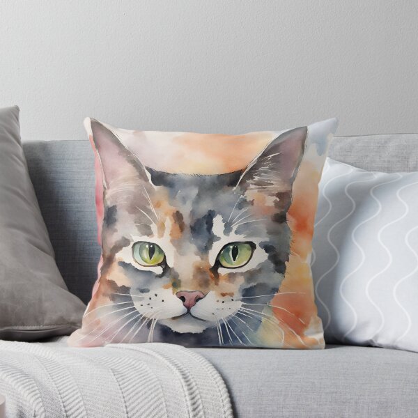 Item preview, white cat watercolor  designed and sold by L Samos.