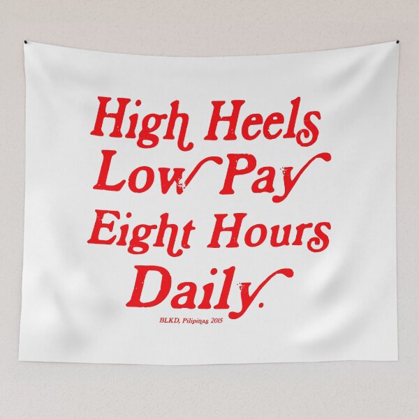 Item preview, HIGH HEELS LOW PAY SAYING BACKPRINT designed and sold by aydapadi.