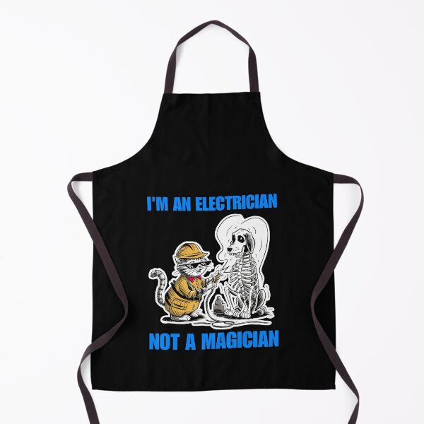 Item preview, I'm An Electrician not a Magician - funny cat and dog (blue text) designed and sold by Micjr.