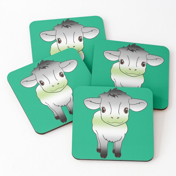 Item preview, Cute Agender Pride Flag Cow, Kawaii Agender Pride Design designed and sold by Travelslightly.