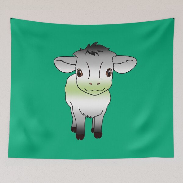 Item preview, Cute Agender Pride Flag Cow, Kawaii Agender Pride Design designed and sold by Travelslightly.