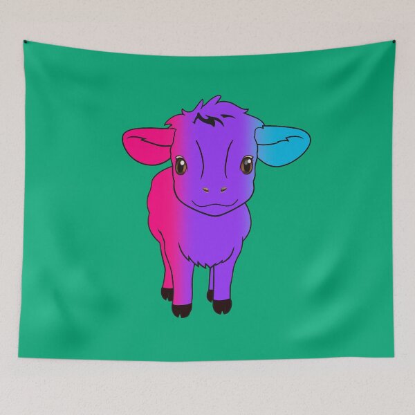 Item preview, Cute Androgynous Pride Flag Cow, Kawaii Androgynous Pride Design designed and sold by Travelslightly.