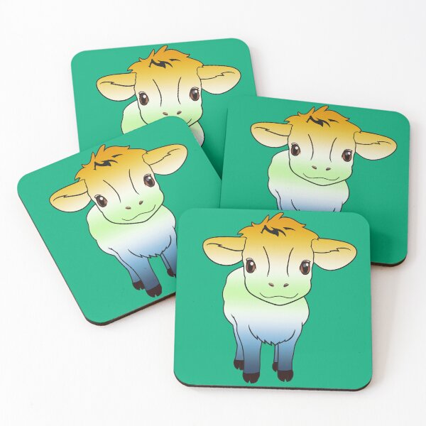 Item preview, Cute AroAce Agender Pride Flag Cow, Kawaii AroAce Agender Pride Design designed and sold by Travelslightly.