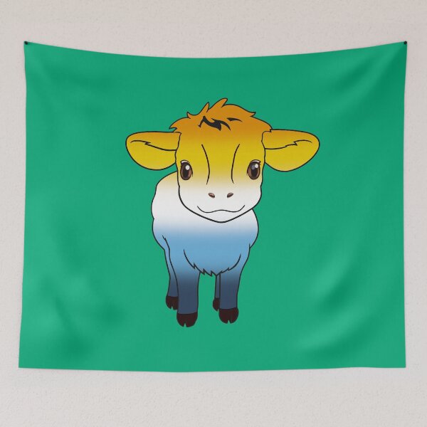 Item preview, Cute AroAce Pride Flag Cow, Kawaii AroAce Pride Design designed and sold by Travelslightly.