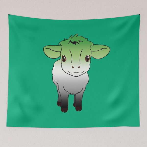 Item preview, Cute Aromantic Pride Flag Cow, Kawaii Aromantic Pride Design designed and sold by Travelslightly.