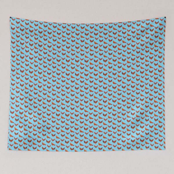 Item preview, Chickens in watercolour - light blue background designed and sold by SCdesignqld.