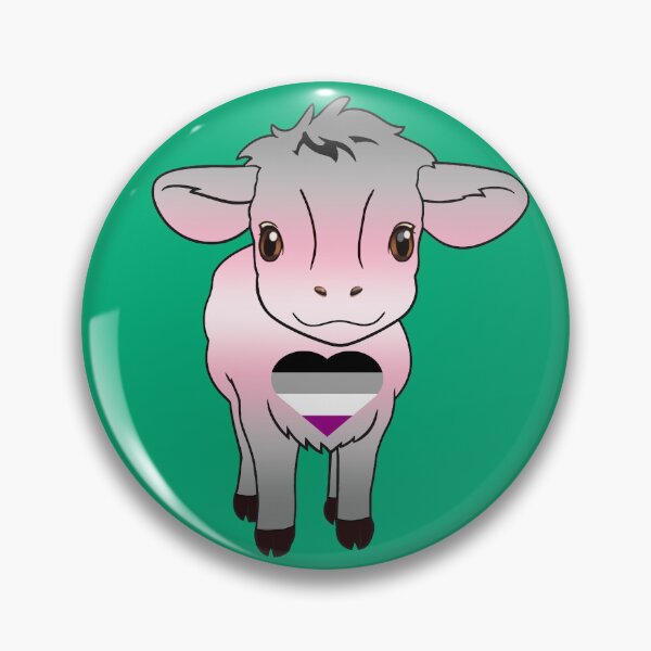 Item preview, Cute Asexual Demigirl Pride Flag Cow, Kawaii Ace Demigirl Pride Design designed and sold by Travelslightly.