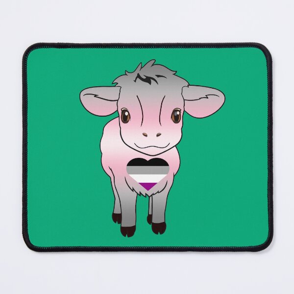 Item preview, Cute Asexual Demigirl Pride Flag Cow, Kawaii Ace Demigirl Pride Design designed and sold by Travelslightly.
