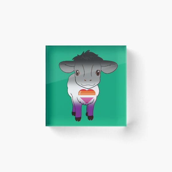 Item preview, Cute Asexual Lesbian Pride Flag Cow, Kawaii Ace Lesbian Pride Design designed and sold by Travelslightly.