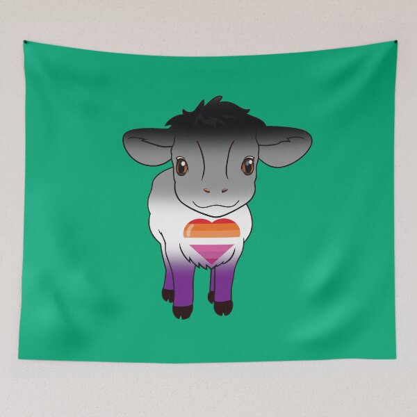 Item preview, Cute Asexual Lesbian Pride Flag Cow, Kawaii Ace Lesbian Pride Design designed and sold by Travelslightly.