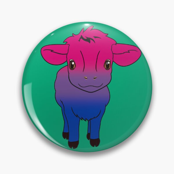 Item preview, Cute Bisexual Pride Flag Cow, Kawaii Bi Pride Design designed and sold by Travelslightly.