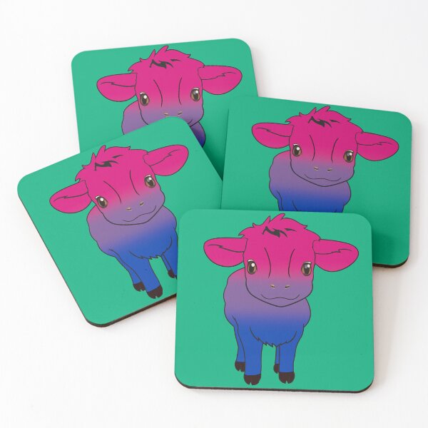 Item preview, Cute Bisexual Pride Flag Cow, Kawaii Bi Pride Design designed and sold by Travelslightly.