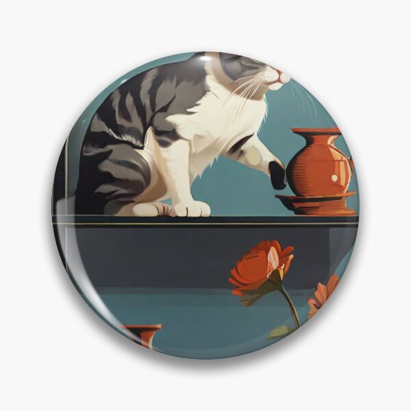 Item preview, Bored cat might push a vase off shelf designed and sold by BazPiccy.