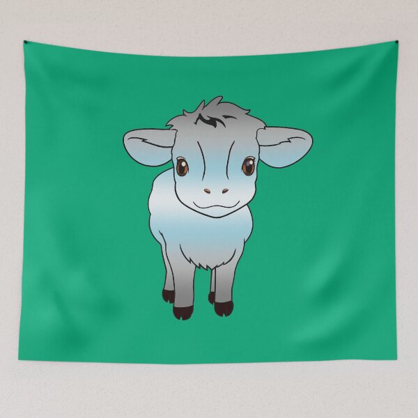 Item preview, Cute Demiboy Pride Flag Cow, Kawaii Demiboy Pride Design designed and sold by Travelslightly.