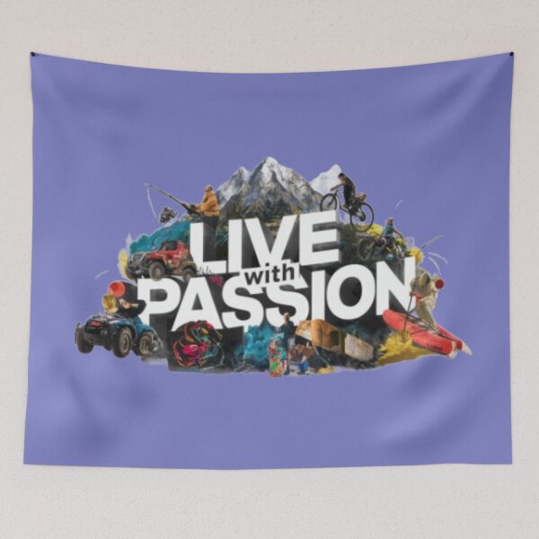 Item preview, Mountain of Passion with text 'Live with passion' designed and sold by Tomasz  Siennicki.