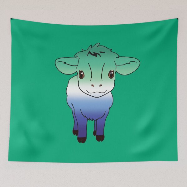 Item preview, Cute Gay MLM Pride Flag Cow, Kawaii MLM Pride Design designed and sold by Travelslightly.