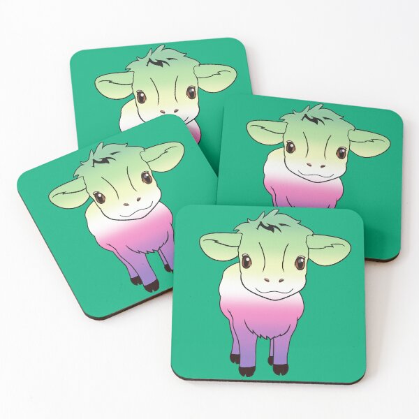 Item preview, Cute Genderfae Pride Flag Cow, Kawaii Genderdoe Pride Design, fae faer genderfaunet  designed and sold by Travelslightly.