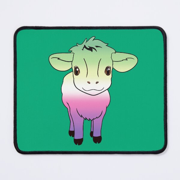 Item preview, Cute Genderfae Pride Flag Cow, Kawaii Genderdoe Pride Design, fae faer genderfaunet designed and sold by Travelslightly.