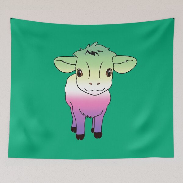 Item preview, Cute Genderfae Pride Flag Cow, Kawaii Genderdoe Pride Design, fae faer genderfaunet  designed and sold by Travelslightly.