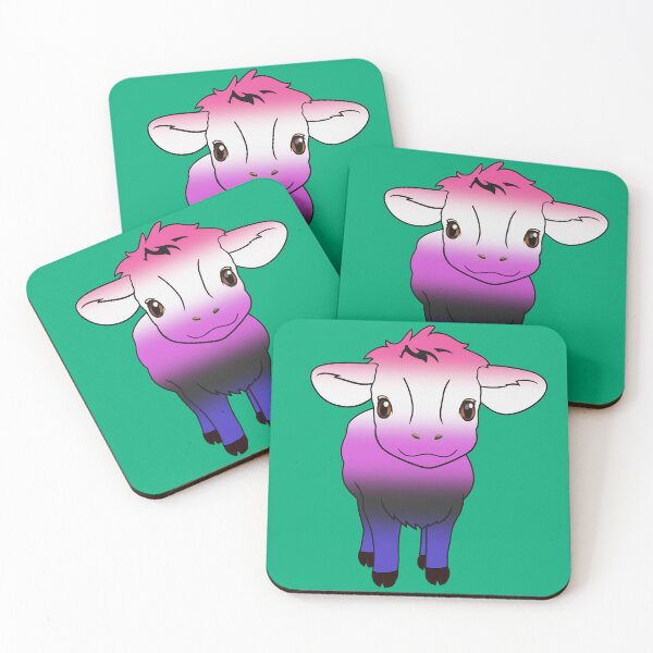 Item preview, Cute Genderfluid Pride Flag Cow, Kawaii Genderfluid Pride Design designed and sold by Travelslightly.