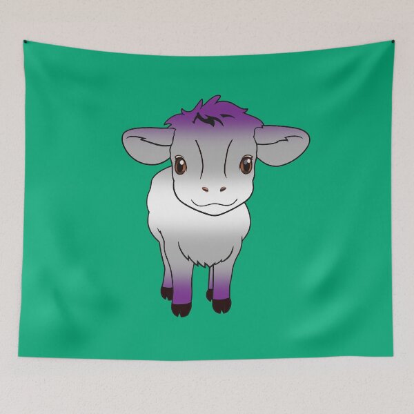 Item preview, Cute Graysexual Pride Flag Cow, Kawaii Greysexual Pride Design designed and sold by Travelslightly.