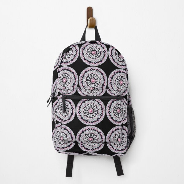 Item preview, Abstract Pastels on Black Round Mandala Design designed and sold by kattakitty.
