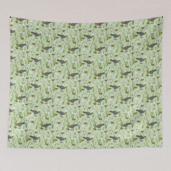 Item preview, Bush turkeys in my backyard - light green background designed and sold by SCdesignqld.
