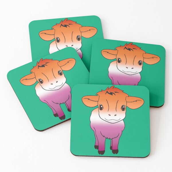 Item preview, Cute Lesbian Pride Flag Cow, Kawaii Lesbian Pride Design designed and sold by Travelslightly.