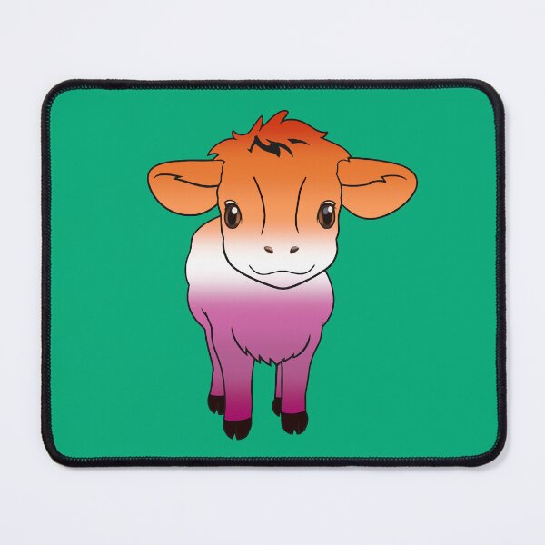 Item preview, Cute Lesbian Pride Flag Cow, Kawaii Lesbian Pride Design designed and sold by Travelslightly.