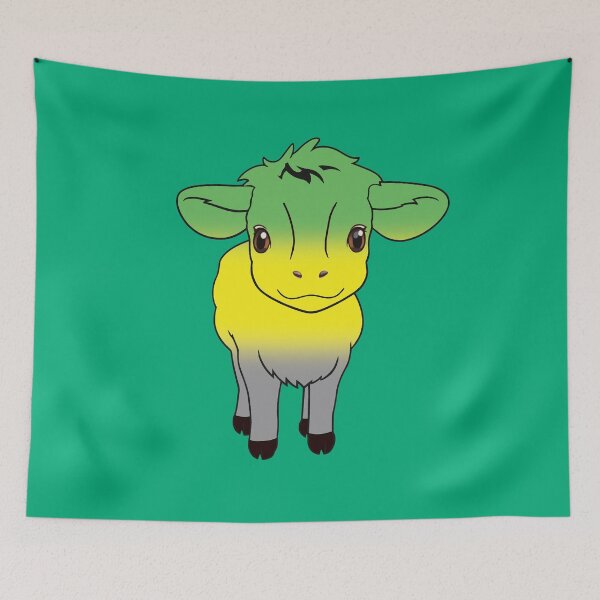 Item preview, Cute Lithromantic Pride Flag Cow, Kawaii Lithromantic Pride Design designed and sold by Travelslightly.